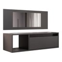 Ver imagem 6 de Penteadeira Mesa de Maquiagem Eva Suspensa 01 Porta com Espelho Preto - Desk Design
