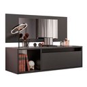 Ver imagem 1 de Penteadeira Mesa de Maquiagem Eva Suspensa 01 Porta com Espelho Preto - Desk Design