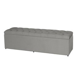 Baú Jade 120Cm Calçadeira Estofada Suede Bege Claro - 2