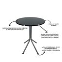Ver imagem 3 de Mesa Bistrô Baixo Cinza com Tampo Redondo Preto