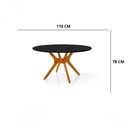 Ver imagem 3 de Mesa de Jantar Julia 4 Lugares Redonda MDF com Vidro Preto 110cm Multipla Móveis