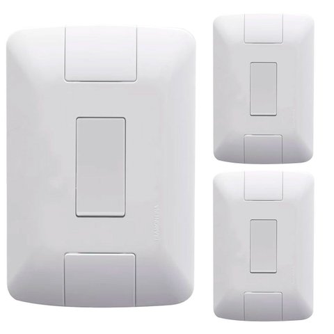 Kit 3 Cj 4x2 1 Interruptor Simples Tramontina 6 a 250 V