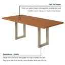 Ver imagem 5 de Mesa de Jantar 8 Lugares Industrial Madeira Maciça 200x90cm Ravena Marrom Dourado/Marrom