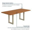 Ver imagem 7 de Mesa de Jantar 8 Lugares Industrial Madeira Maciça 200x90cm Ravena Marrom Dourado/Marrom