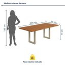 Ver imagem 4 de Mesa de Jantar 8 Lugares Industrial Madeira Maciça 200x90cm Ravena Marrom Dourado/Marrom