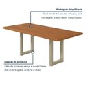 Ver imagem 6 de Mesa de Jantar 8 Lugares Industrial Madeira Maciça 200x90cm Ravena Marrom Dourado/Marrom