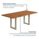 Ver imagem 6 de Mesa de Jantar 8 Lugares Industrial Madeira Maciça 200x90cm Ravena Marrom Dourado/Marrom