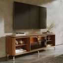 Ver imagem 1 de Rack Lincoln Float 1,70m MDF com LED e Vidro Reflecta Canella