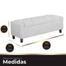 Calçadeira Baú Casal King Size Estofada Valencia Veludo Branco - 7