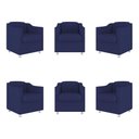 Ver imagem 1 de Kit 6 Poltronas Decorativas Tilla Consultório Recepção Sala Cor:azul Marinho