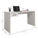 Ver imagem 6 de Escrivaninha e Livreiro Eloise 1 Gaveta 6 Prateleiras 127cm Branco Leão Móveis