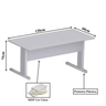 Kit Mesa 1,20x0,60 Cinza Pandim + Cadeira Fixa Corino - 2