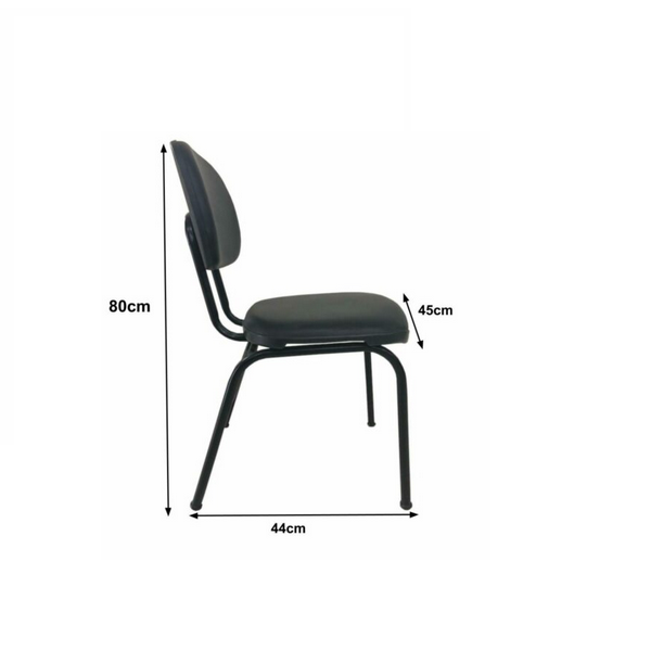 Kit Mesa 1,20x0,60 Cinza Pandim + Cadeira Fixa Corino - 3