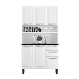 Kit de Cozinha Compacta Branco em Aço 6 Portas 2 Gavetas Pratika Itatiaia - 2