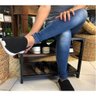 Banco Sapateira Ferro E Madeira Organizar Sapatos Em Aço - 2