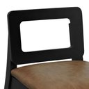 Ver imagem 6 de Banqueta Média River Madeira Maciça - Preto - Assento Estofado Corano Marrom Mescla