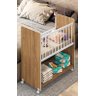 Mini Berço New Baby Nature/branco Grade Removível Navega Móveis - 1