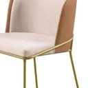 Ver imagem 6 de Cadeira Sala de Jantar Estofada Base Metal Dourada Linho Bege