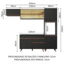 Ver imagem 4 de Armário de Cozinha Completa 250cm Preto Reims Madesa 03