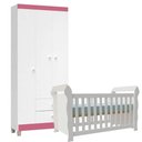 Ver imagem 7 de Berço Americano Lara e Guarda Roupa Ternura Baby 3 Portas Branco Brilho - Incorplac