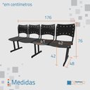 Ver imagem 3 de Cadeira Iso Pp Rp Longarina 4 Lugares Preta