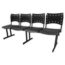 Ver imagem 1 de Cadeira Iso Pp Rp Longarina 4 Lugares Preta