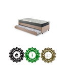 Ver imagem 5 de Bicama Box Solteiro Linho 88x188x28 Cm com Colchão Adapto Molas Ensacadas Ecoflex