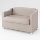 Ver imagem 3 de Kit Namoradeira + 02 Poltronas Decorativas Tecido Courino Cor:Bege