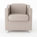 Ver mais imagens de Kit Namoradeira + 02 Poltronas Decorativas Tecido Courino Cor:Bege