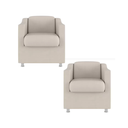 Ver imagem 1 de Kit 2 Poltronas Decorativa Reforçada Recepção Clinica Salão Suede Bege