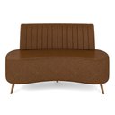Ver imagem 2 de Sofá Living Decorativo 2 Lugares 1,35M Katara Marrom Corino G33 - Gran Belo