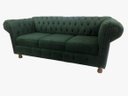 Ver imagem 1 de Sofá Chesterfield Luiz XV Capitonê 2,30m Suede Verde Musgo SALA/RECEPÇÃO/BARBEARIA