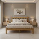 Ver imagem 1 de Cama King Pérola Madeira Maciça Resistente Nogueira