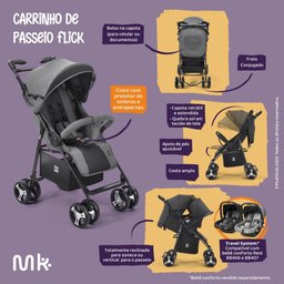 Carrinho Passeio Flick 0-15kgs Preto com Cinza Multikids Baby - Bb445 Bb445 Multikidsbaby - 4
