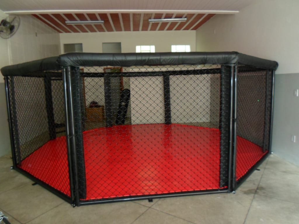 Octógono de Mma, Boxe Muay Thai Solo Tamanho 5 X 5metros:vermelho - 2