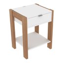 Ver mais imagens de Cama Solteirocm8006 e Mesa de Cabeceira Az1016 Qt5 Amendoa Branco Tecno Mobili