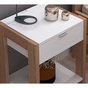 Ver imagem 4 de Cama Solteirocm8006 e Mesa de Cabeceira Az1016 Qt5 Amendoa Branco Tecno Mobili
