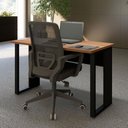 Ver imagem 7 de Mesa Escrivaninha 120 cm X 60 cm Tampo 25 mm Design Industrial F5 Office Cor:Nogal com Preto