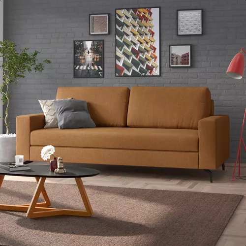 Sofá Loft 154cm 2 Lugares Linho Terracota - 3