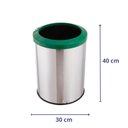 Ver imagem 2 de Lixeira Redonda Inox 30 Litros Com Aro Plástico Reciclável - Verde