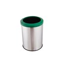 Ver imagem 1 de Lixeira Redonda Inox 30 Litros Com Aro Plástico Reciclável - Verde