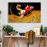 Quadro Tio Patinhas Nadando em Dinheiro:120x80 cm/BRANCA - 8