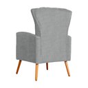 Ver imagem 4 de Poltrona Estofada Pés Palito Sala de Estar Melinda Linho Cinza - DL DECOR