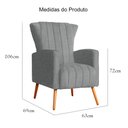 Ver imagem 5 de Poltrona Estofada Pés Palito Sala de Estar Melinda Linho Cinza - DL DECOR