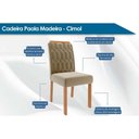 Ver imagem 3 de Cadeira Sala de Jantar Paola Wood Kit 8 Un Carvalho/linho Grafite - Cimol