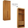 Guarda Roupa Modulado Individual Orion Cinamomo 2 Portas 3 Gavetas Leifer Móveis - 2