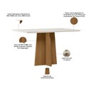 Ver imagem 3 de Mesa de Jantar 6 Lugares Retangular 160cm Tampo Mdf com Vidro Miraz N01 Ypê Off White - Lyam Decor