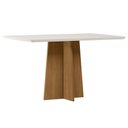 Ver imagem 1 de Mesa de Jantar 6 Lugares Retangular 160cm Tampo Mdf com Vidro Miraz N01 Ypê Off White - Lyam Decor
