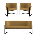 Ver imagem 1 de Kit Sofá 2 Lugares + 2 Poltronas para Recepção Balaqui Capuccino