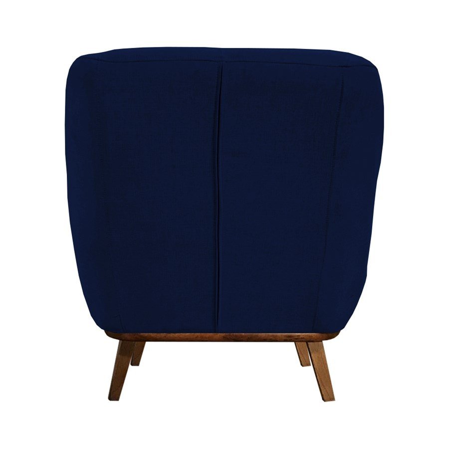 Poltrona Decorativa Jessica Pés de Madeira Suede Azul Marinho - Sheep Estofados - 4